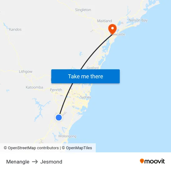 Menangle to Jesmond map