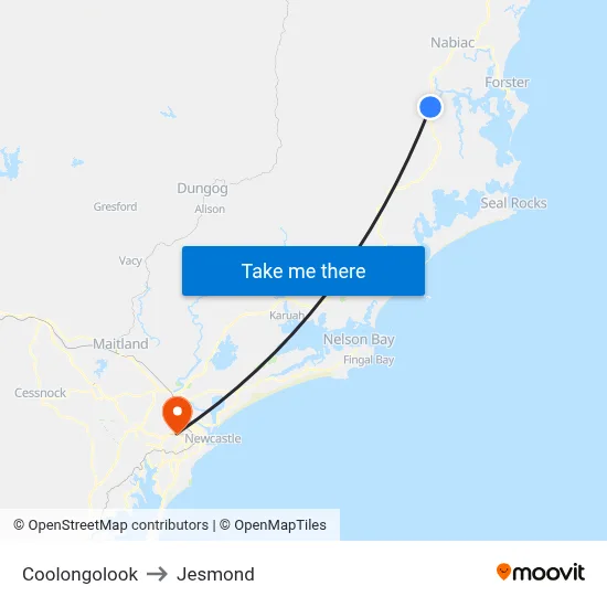 Coolongolook to Jesmond map