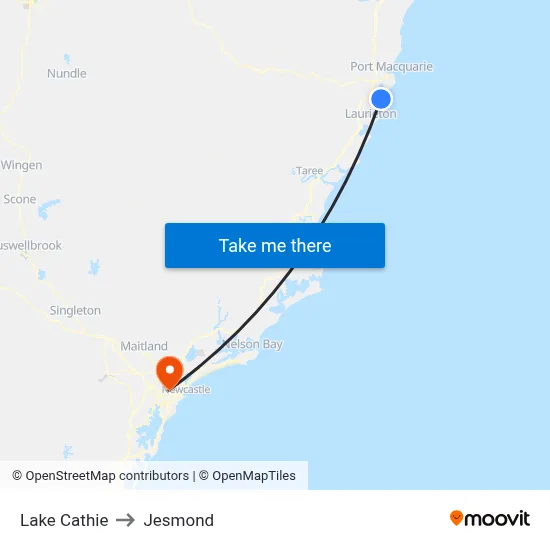 Lake Cathie to Jesmond map
