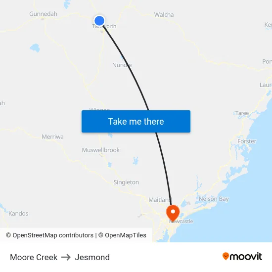 Moore Creek to Jesmond map