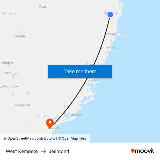 West Kempsey to Jesmond map