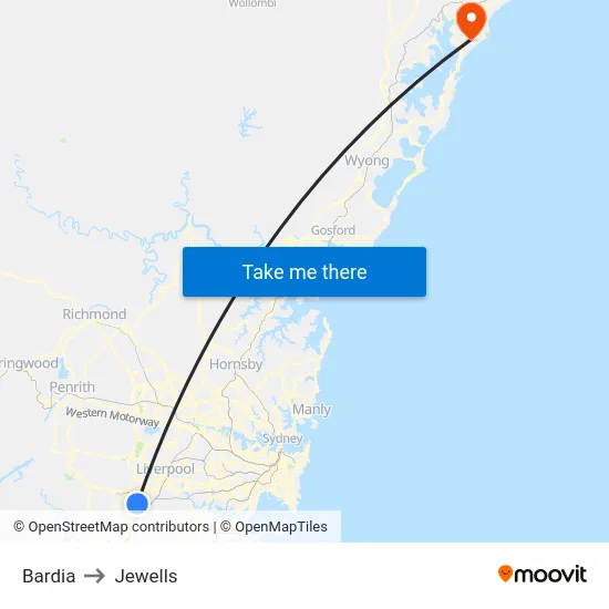 Bardia to Jewells map
