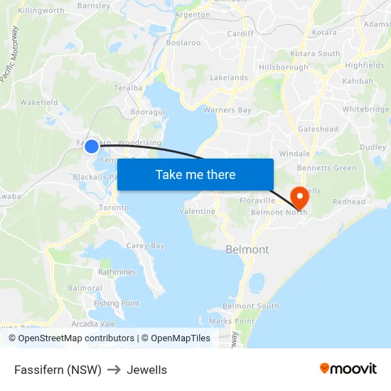 Fassifern (NSW) to Jewells map