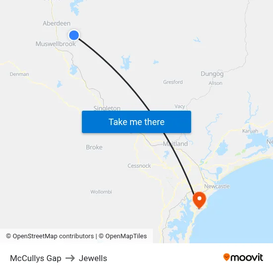 McCullys Gap to Jewells map