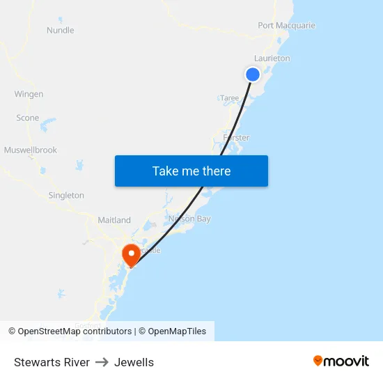 Stewarts River to Jewells map