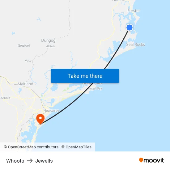 Whoota to Jewells map