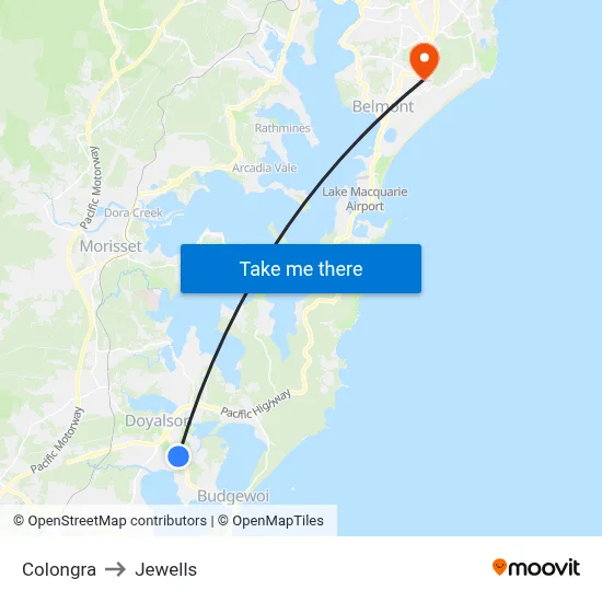 Colongra to Jewells map