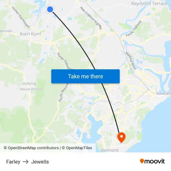 Farley to Jewells map