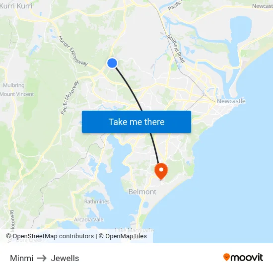 Minmi to Jewells map