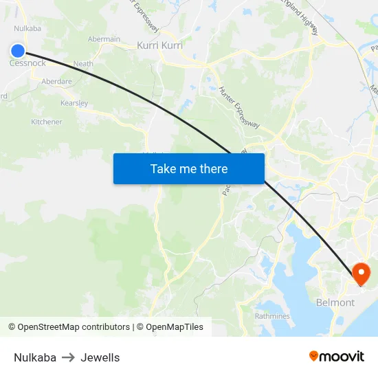 Nulkaba to Jewells map