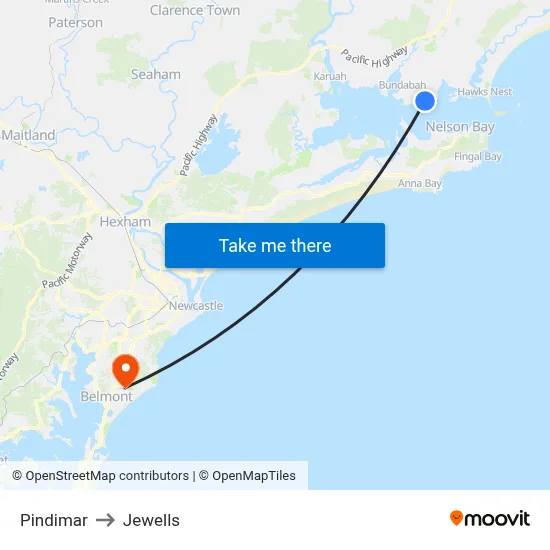 Pindimar to Jewells map