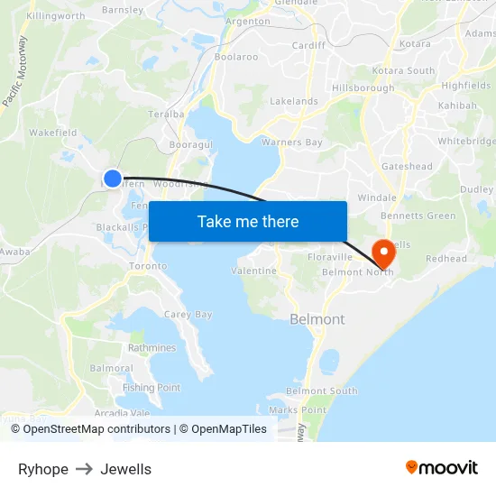 Ryhope to Jewells map