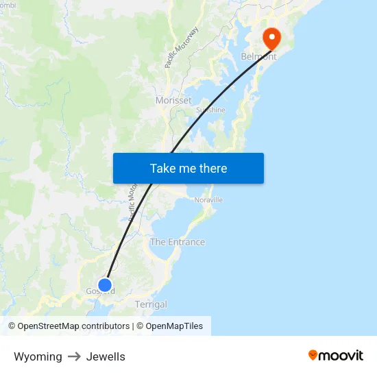 Wyoming to Jewells map