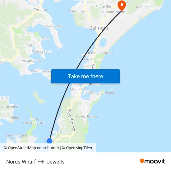 Nords Wharf to Jewells map