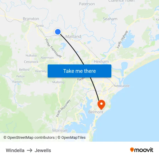 Windella to Jewells map