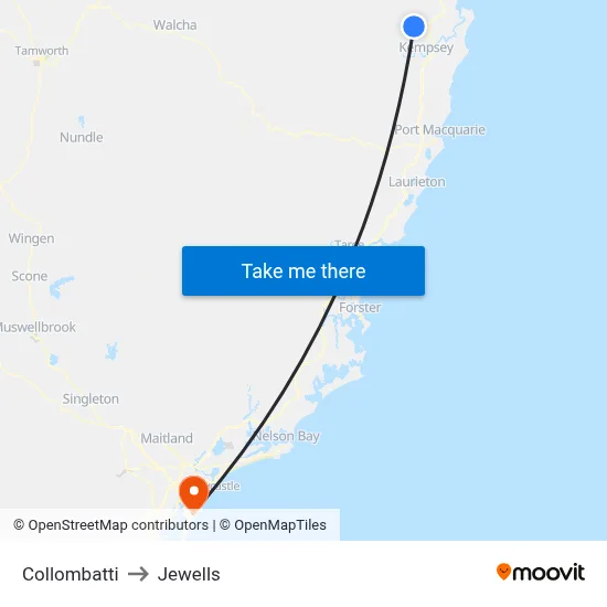 Collombatti to Jewells map