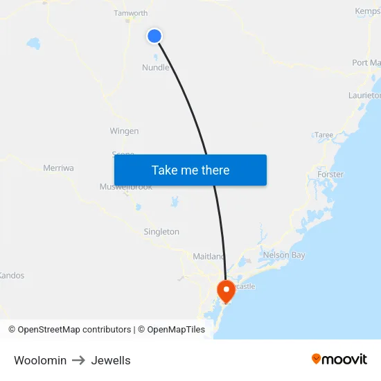 Woolomin to Jewells map