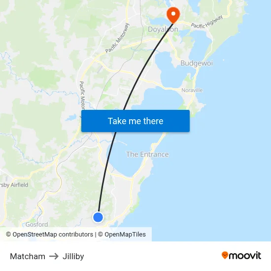 Matcham to Jilliby map