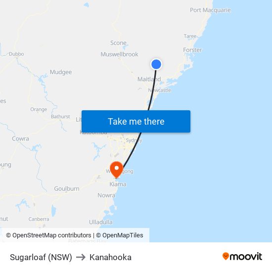 Sugarloaf (NSW) to Kanahooka map