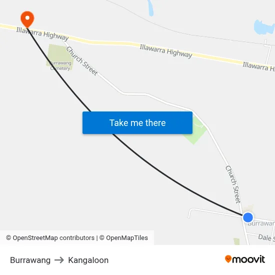 Burrawang to Kangaloon map