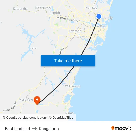 East Lindfield to Kangaloon map