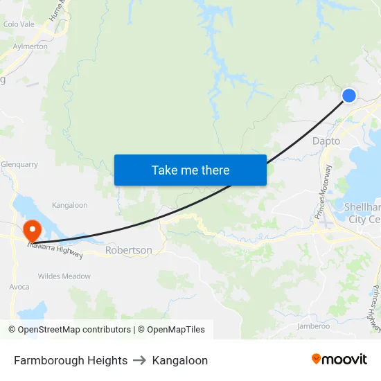 Farmborough Heights to Kangaloon map