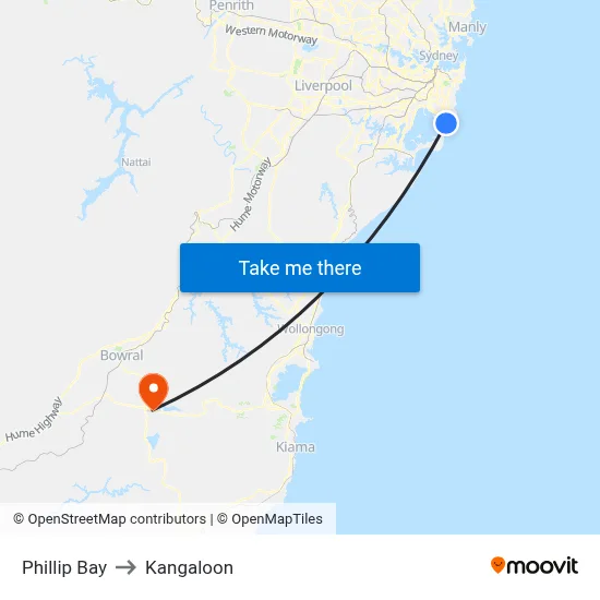 Phillip Bay to Kangaloon map