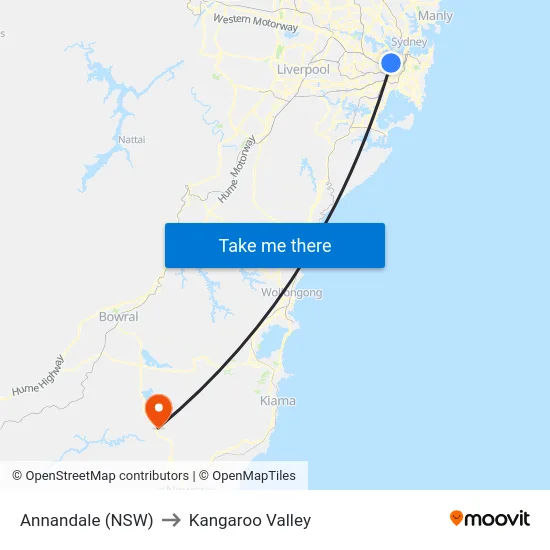 Annandale (NSW) to Kangaroo Valley map
