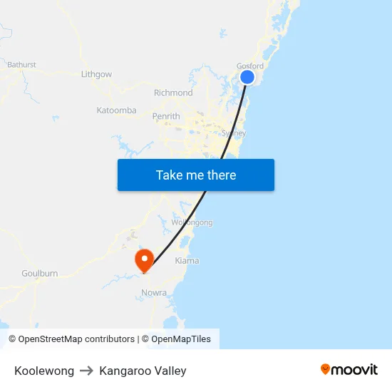 Koolewong to Kangaroo Valley map