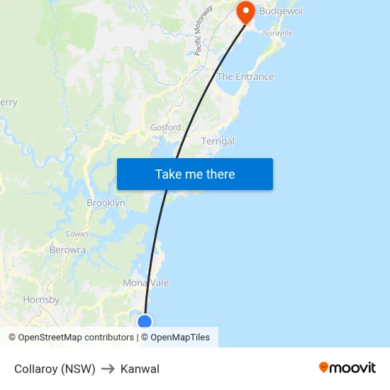 Collaroy (NSW) to Kanwal map