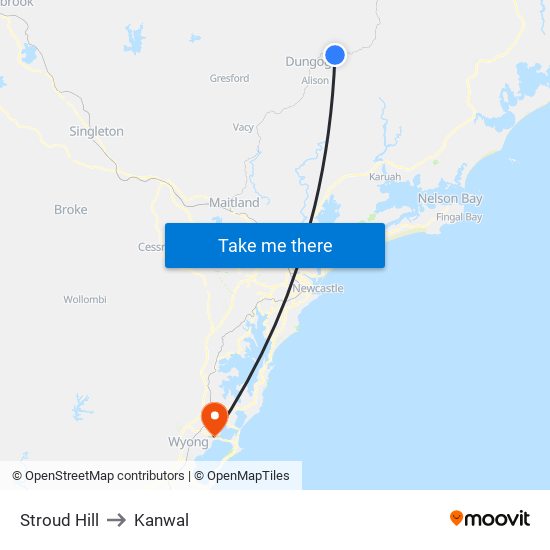 Stroud Hill to Kanwal map