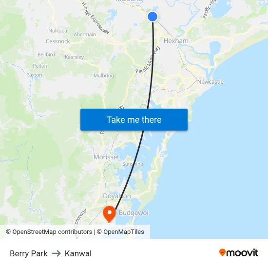 Berry Park to Kanwal map