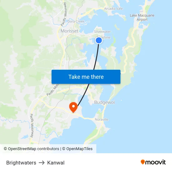 Brightwaters to Kanwal map