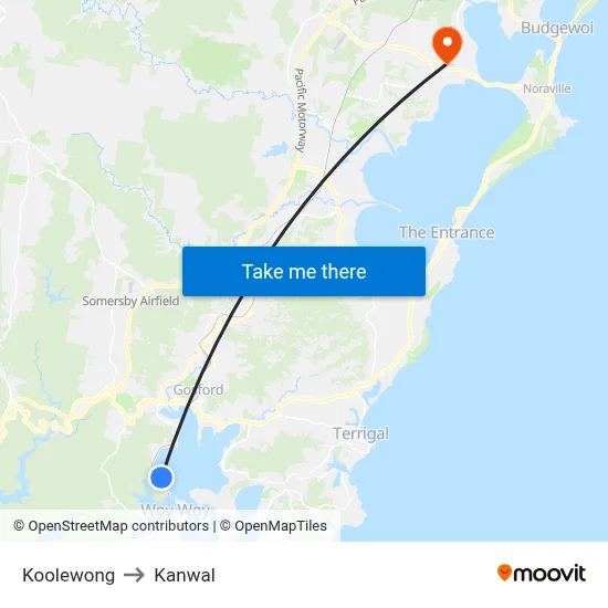 Koolewong to Kanwal map