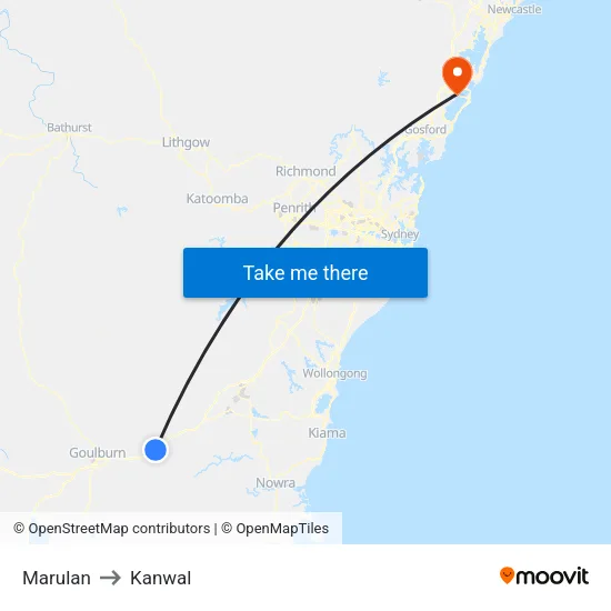 Marulan to Kanwal map