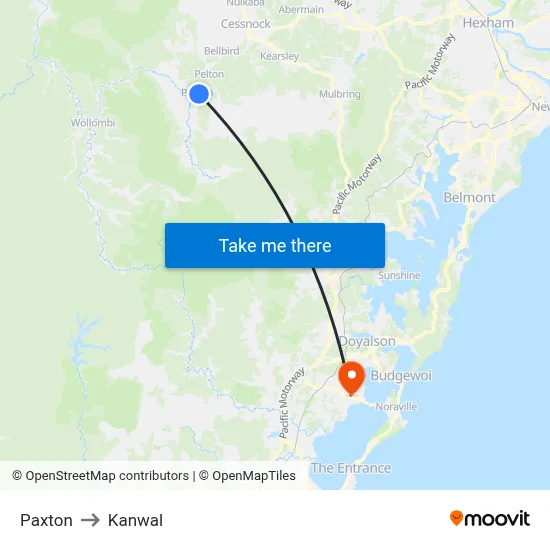 Paxton to Kanwal map