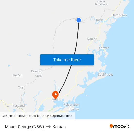Mount George (NSW) to Karuah map