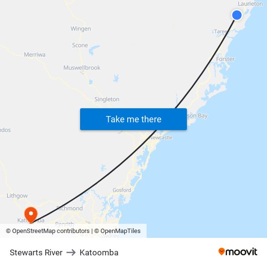 Stewarts River to Katoomba map