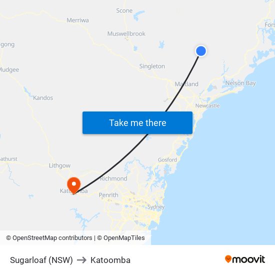 Sugarloaf (NSW) to Katoomba map