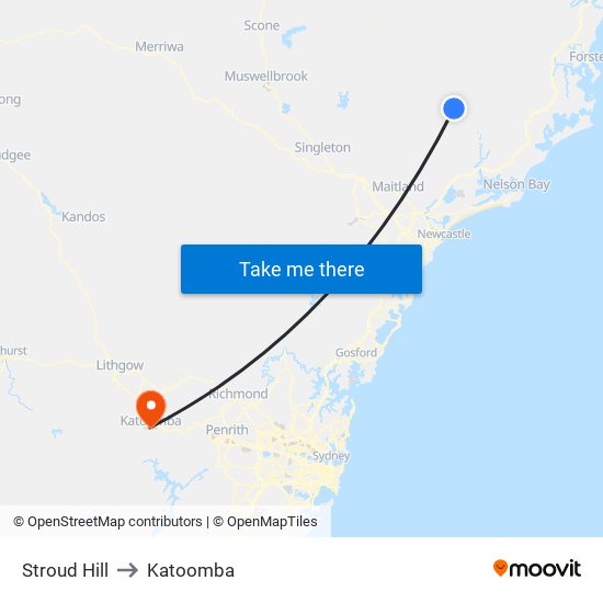 Stroud Hill to Katoomba map