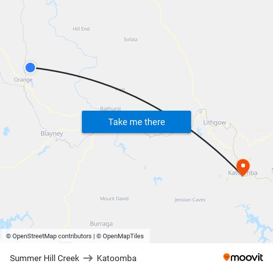 Summer Hill Creek to Katoomba map