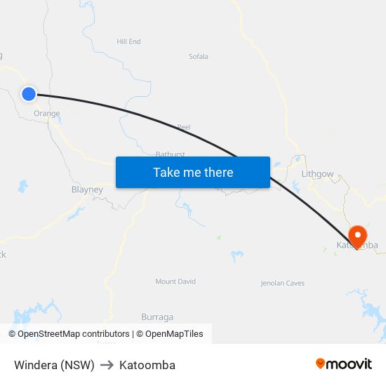 Windera (NSW) to Katoomba map
