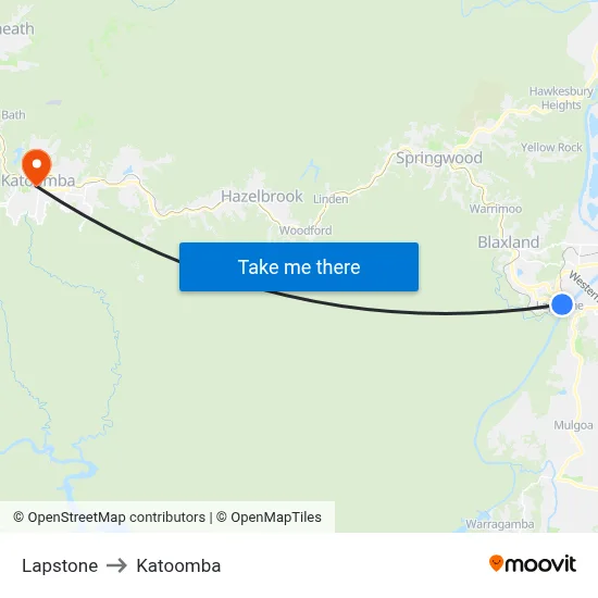 Lapstone to Katoomba map