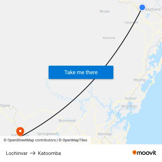 Lochinvar to Katoomba map
