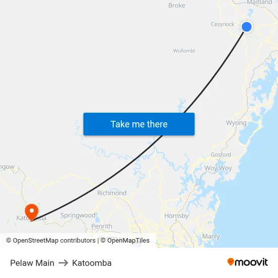 Pelaw Main to Katoomba map
