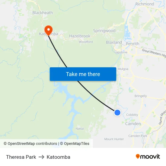 Theresa Park to Katoomba map