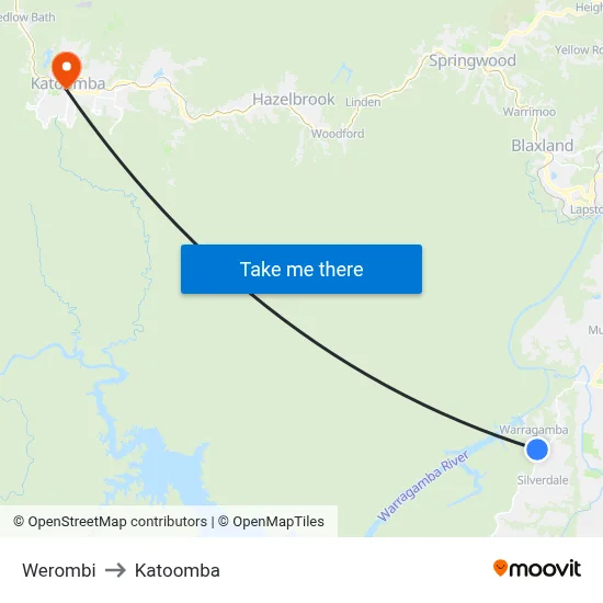 Werombi to Katoomba map