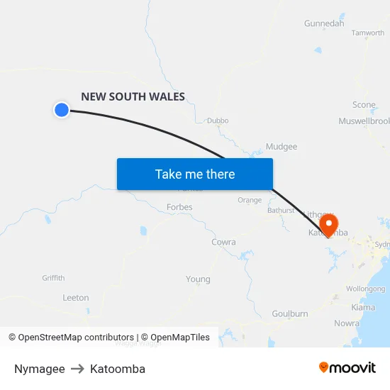 Nymagee to Katoomba map