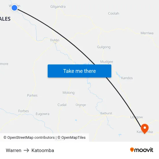 Warren to Katoomba map