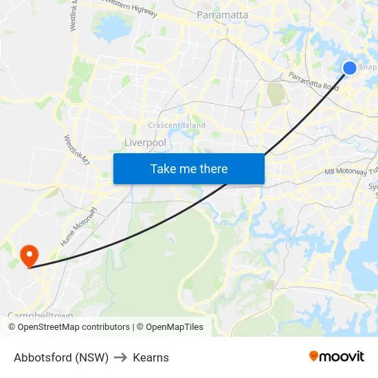 Abbotsford (NSW) to Kearns map